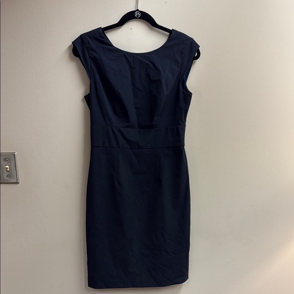 Blue Sheath Dress with Cap Sleeves for Cocktail or Work